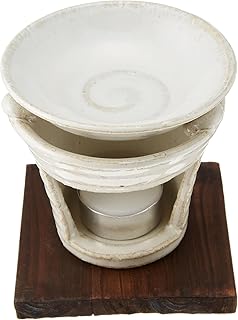 茶香炉 白萩 [香炉:直径9.7ｘ高さ7.4cm 皿:直径9.7ｘ厚み2.5cm 日本製]