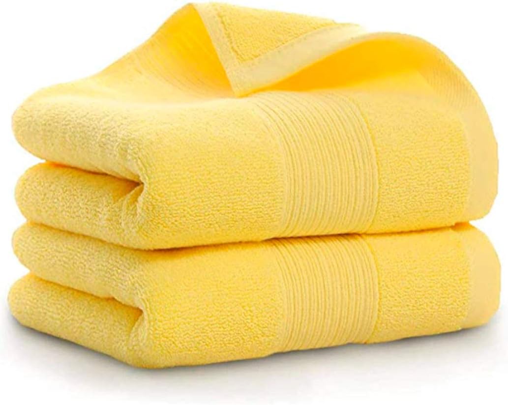 Bathroom Hand Towels 2 Set, Cotton Hand Towel for Bath, Hand, Face, Kitchen, Super Soft, Highly Absorbent, Machine Washable, Size 14" x 30" (Yellow)โฆ
