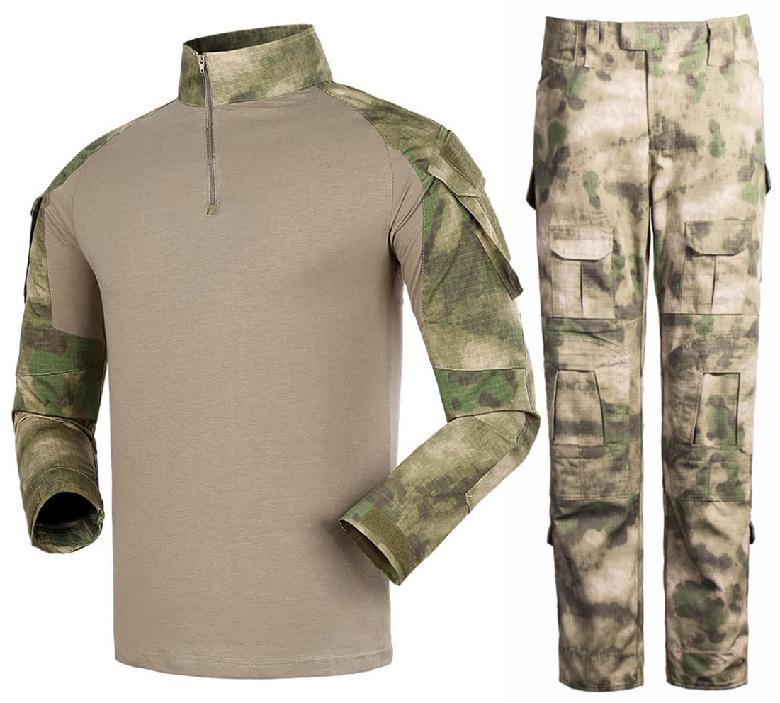 Męskie koszule Airsoft Spodnie Multicam Taktyczna koszula bojowa i zestawy spodni kamuflaż BDU Mundur wojskowy Zestawy paintballowe
