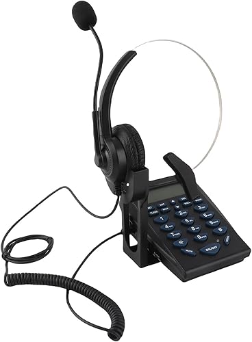 Miniatura 2 de Teléfono de centro de llamadas con auriculares, teléfono multifuncional con cable con cancelación de ruido y pantalla de llamadas entrantes,