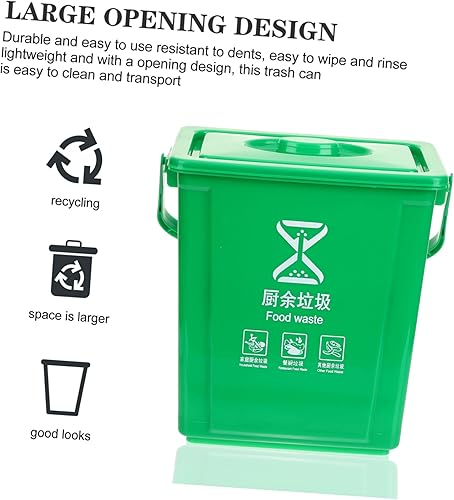 Miniatura 2 de STOBAZA Contenedor de basura para mostrador de basura, pequeño contenedor de compostaje para interiores, cubo de compostaje para cocina, papelera de