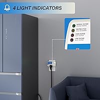 Vista 3 de BSEED Protector de voltaje, protector de sobretensiones de salida única para electrodomésticos, enchufe multifunción con protección para montaje