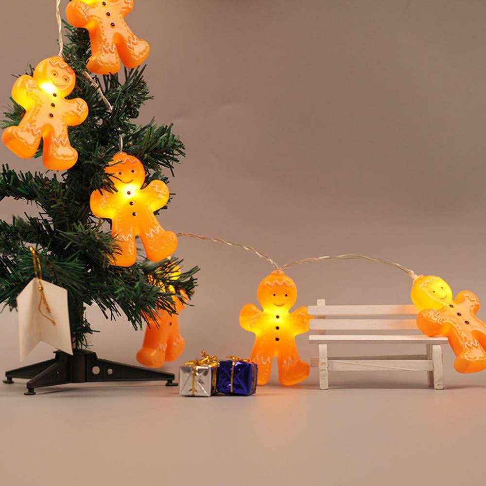 Ouniman Christmas Gingerbread String Light Battery Operated, 20/10 LED Cute Kids Bedroom Curtain Fairy String Light Indoor Outdoor DIY Decoration Lights for Christmas Tree Home Party (10 LED (4ft))