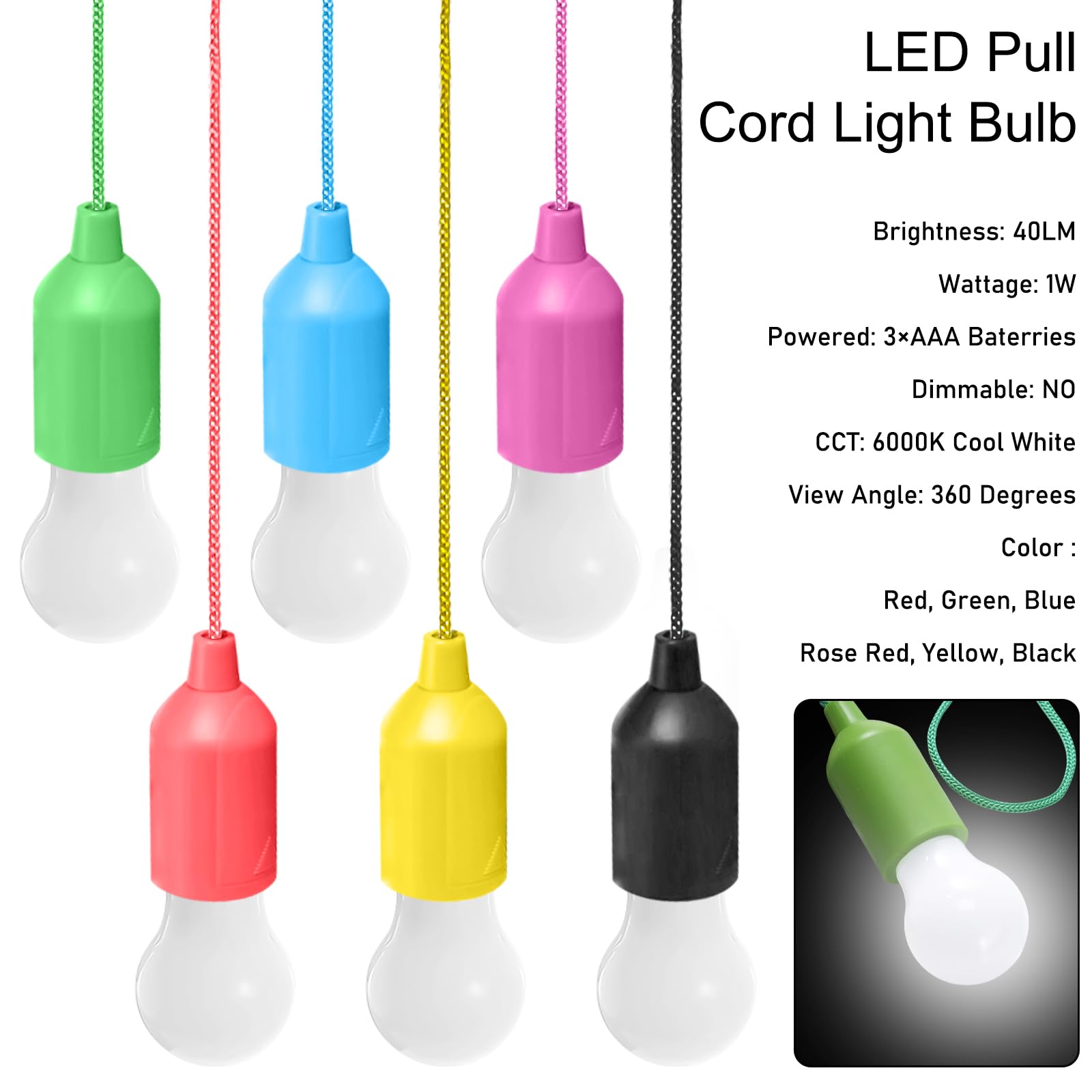 VEGOATY 6 LED lampada da campeggio, lampada da campeggio con