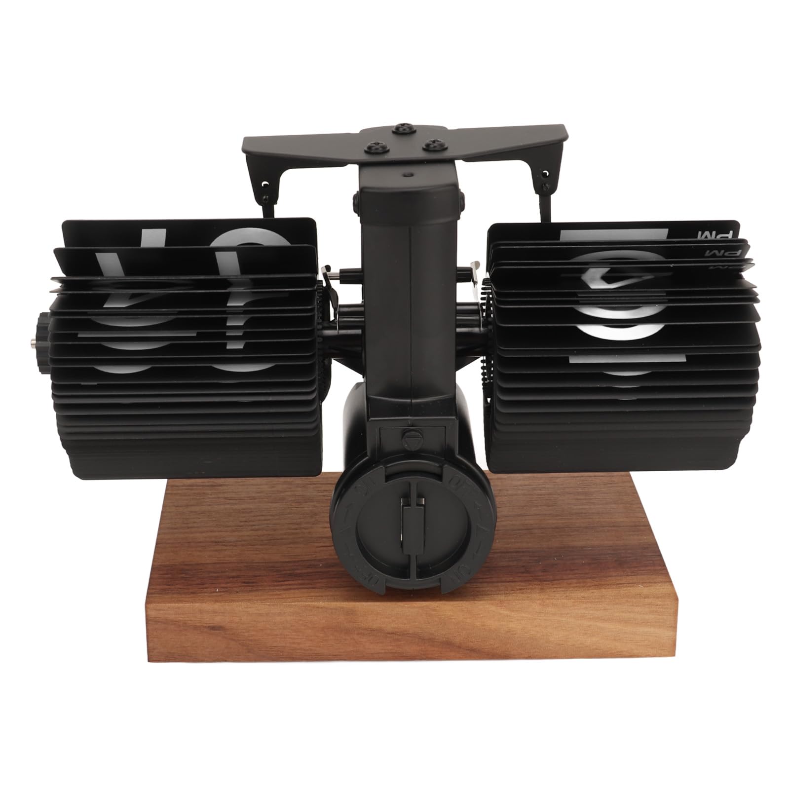 Yunir Digitale Klappuhr, Retro-Schreibtisch-Tischuhr mit Automatischer Drehung, Große Zahl, Batteriebetrieben, Internes Getriebe, Mechanische Uhr für Home-Office-Café (Black)