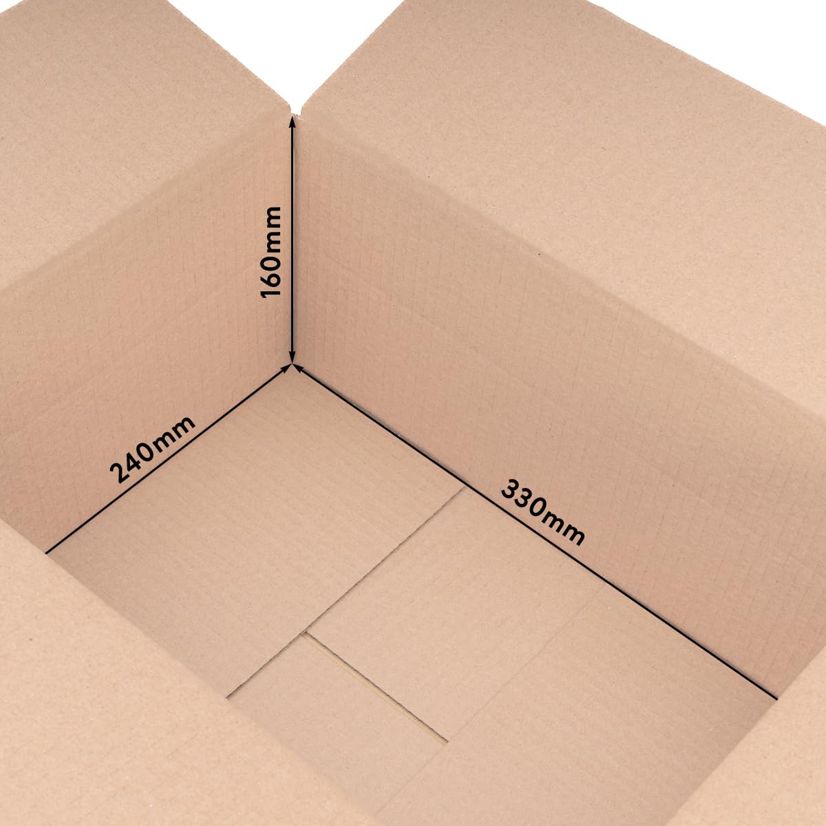 verpacking 100 Faltkartons 330x240x160mm braun KK 60 1 wellig rechteckige Versandkartons | DHL Paket 5Kg | DPD M | GLS M | H M Paket | für mittelgroße Waren, mittelgroße Versandkartons