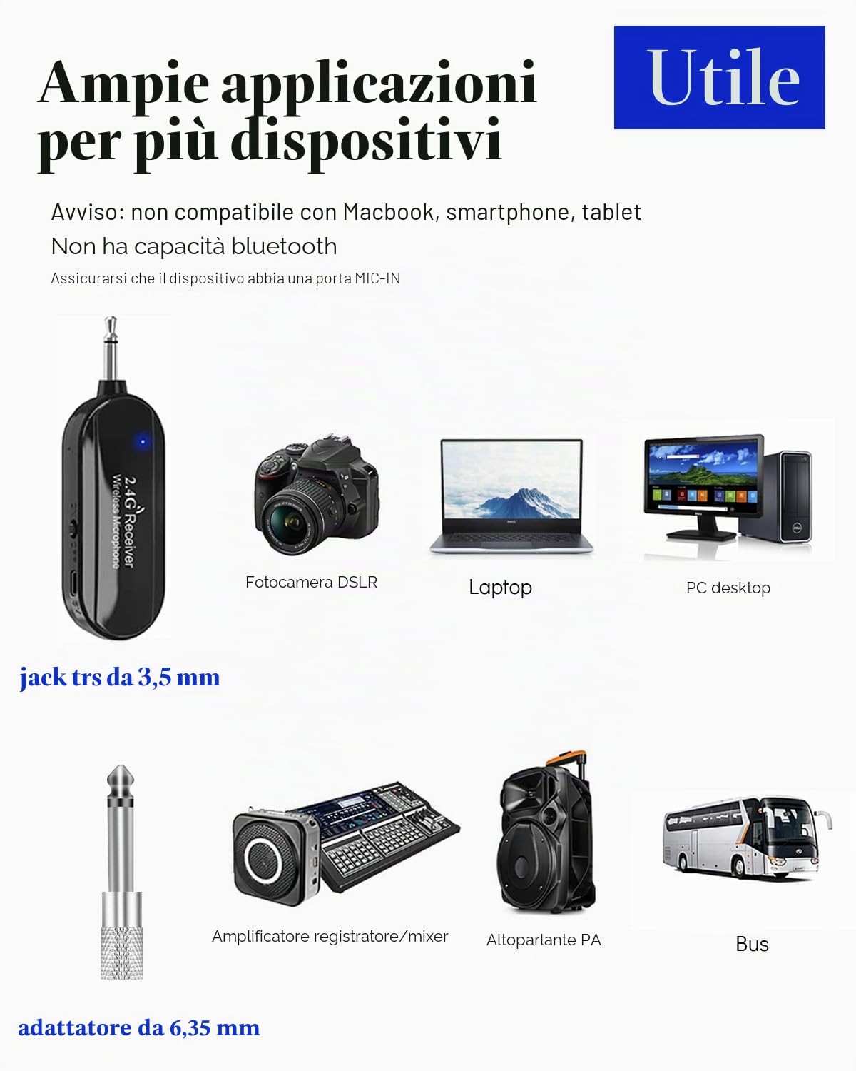 Archetto microfono senza fili, sistema di altoparlanti con microfono da testa 2.4G per insegnanti che parlano, microfono archetto wireless per corsi di fitness, trasmissione senza fili da 50 m