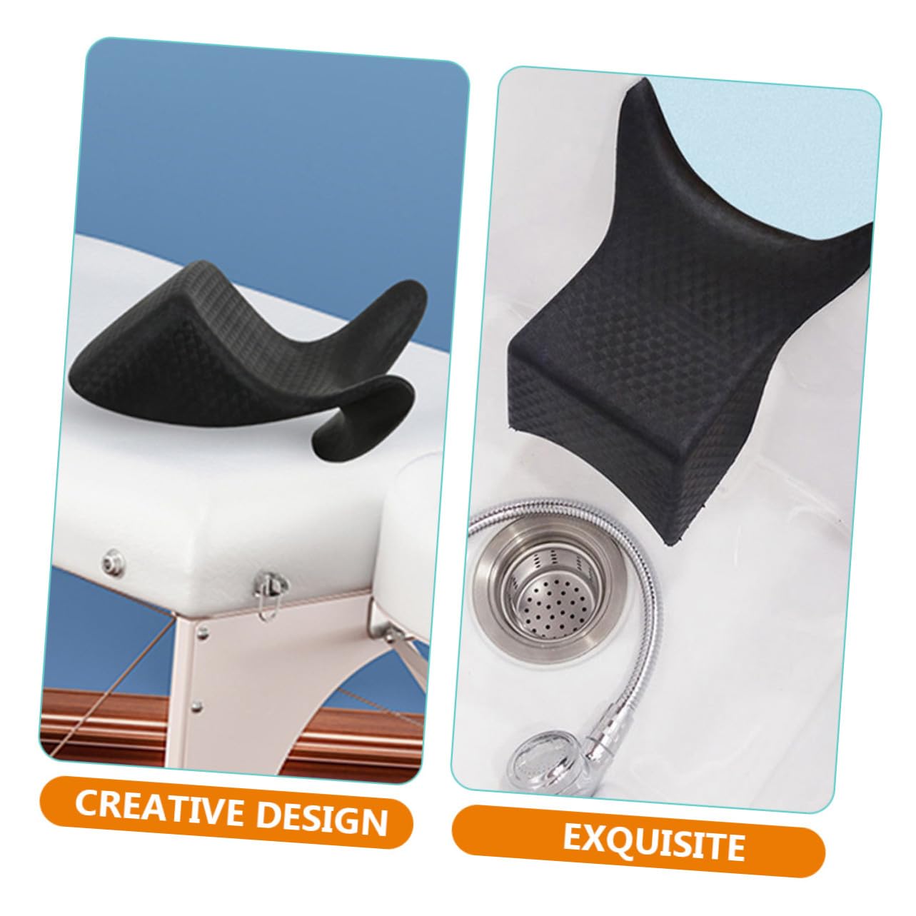 SOLUSTRE Coussin de Lavage de Cheveux pour Salon de Coiffure ou Usage à Domicile à Domicile en PVC 2pcs Design Ergonomique pour Soulager la Pression du Cou