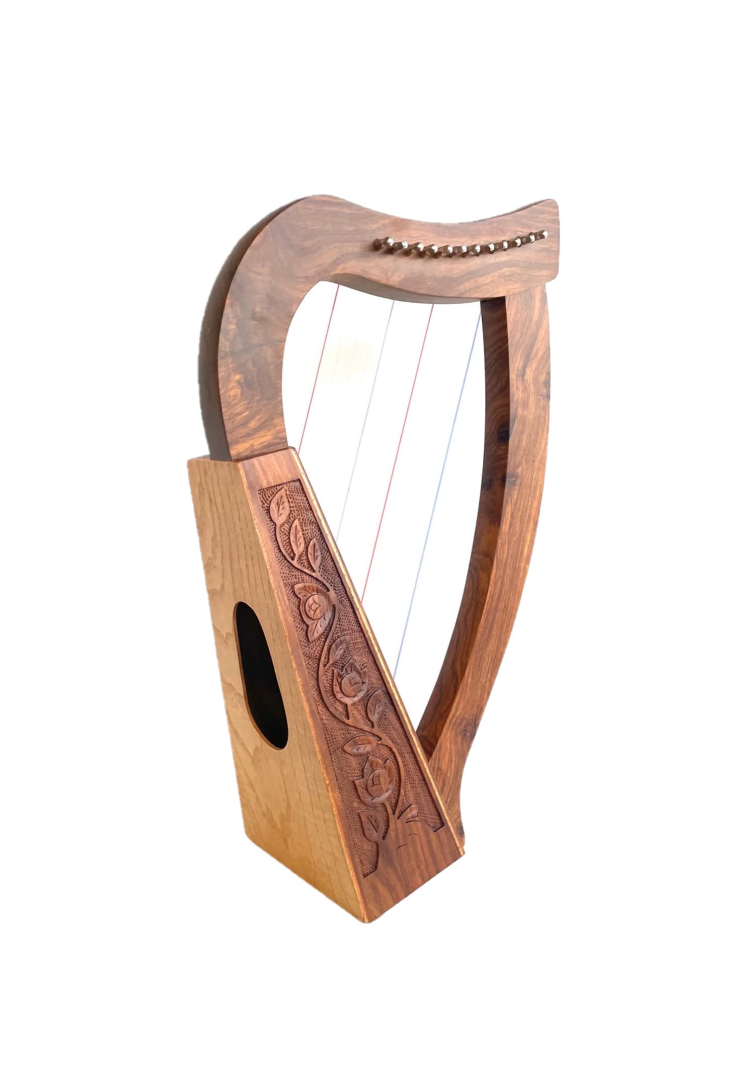 Uzman - Harpe celtique 12 cordes - Avec clé d'accordage - Cordes de rechange - Harpe pour bébé idéale pour les débutants - Harpe débutante pour enfants - Fabriquée à la main