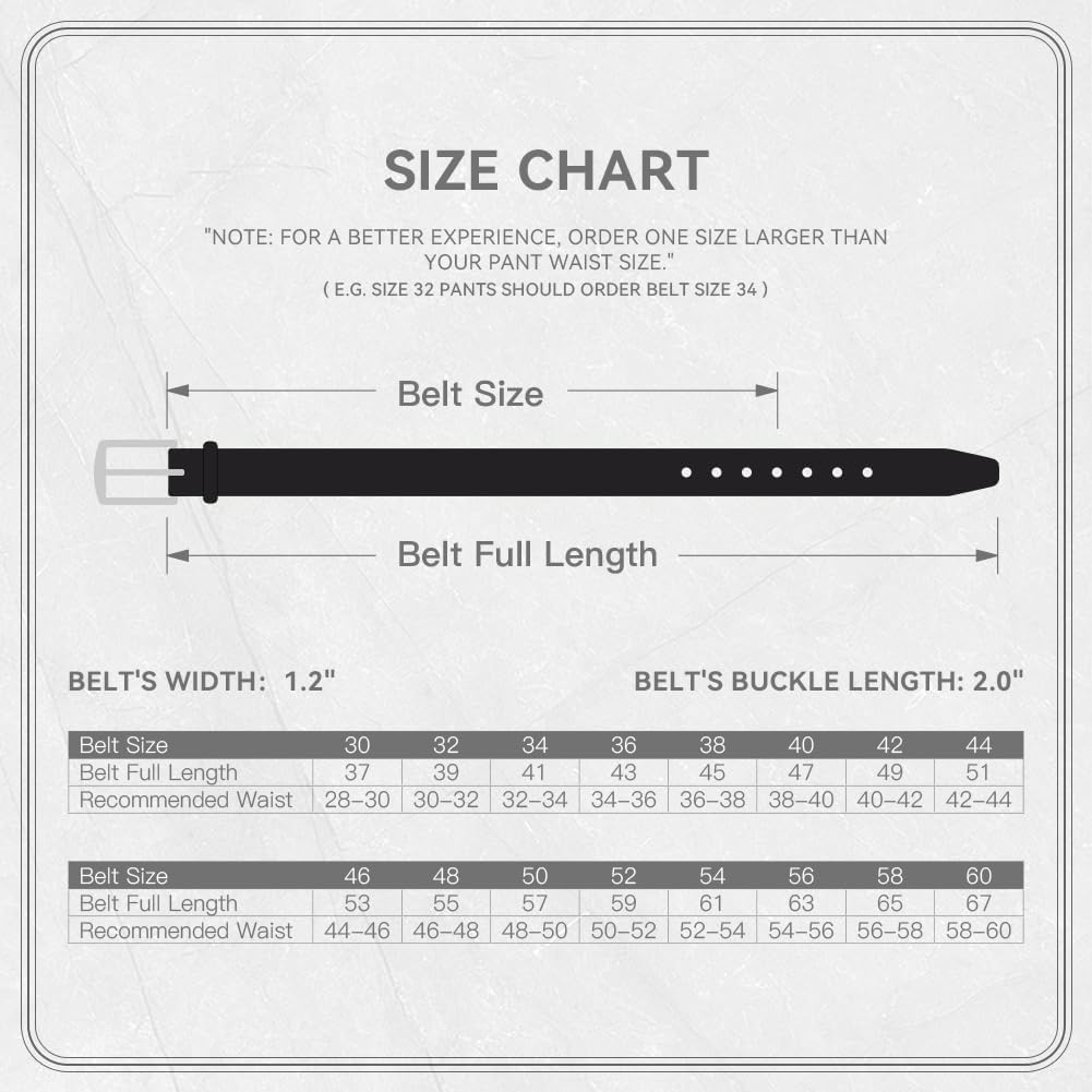Men's Genuine Leather Dress Belt, 8 Colors, 1 3/8" Single Prong Buckle