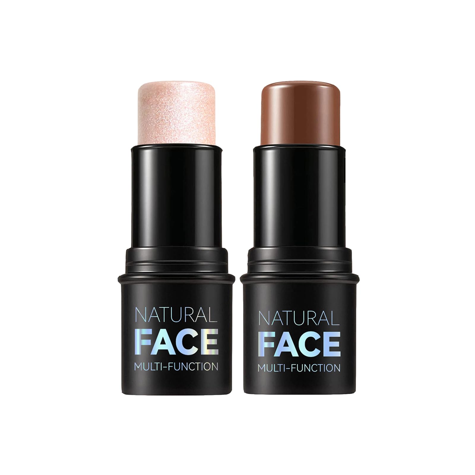 Barra de contorno iluminadora y bronceadora, una barra de maquillaje profesional para contornear y perfilar, con cobertura, larga duración y resistente al agua (#2,6, mediano)