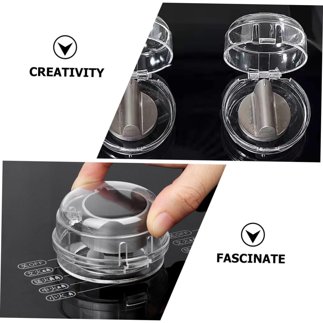 12Pcs Gas Stove Knob Protectors Oven Burner Covers Heat-Resistant Polypropylene Safety Guard for Kitchen Appliances and Pet Stove Knob Covers