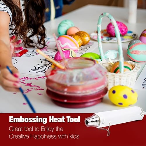 Miniatura 7 de Mini pistola de calor, pistola de aire caliente de calor rápido de 300 W con cable extra grueso de 6 pies y protección contra sobrecarga para