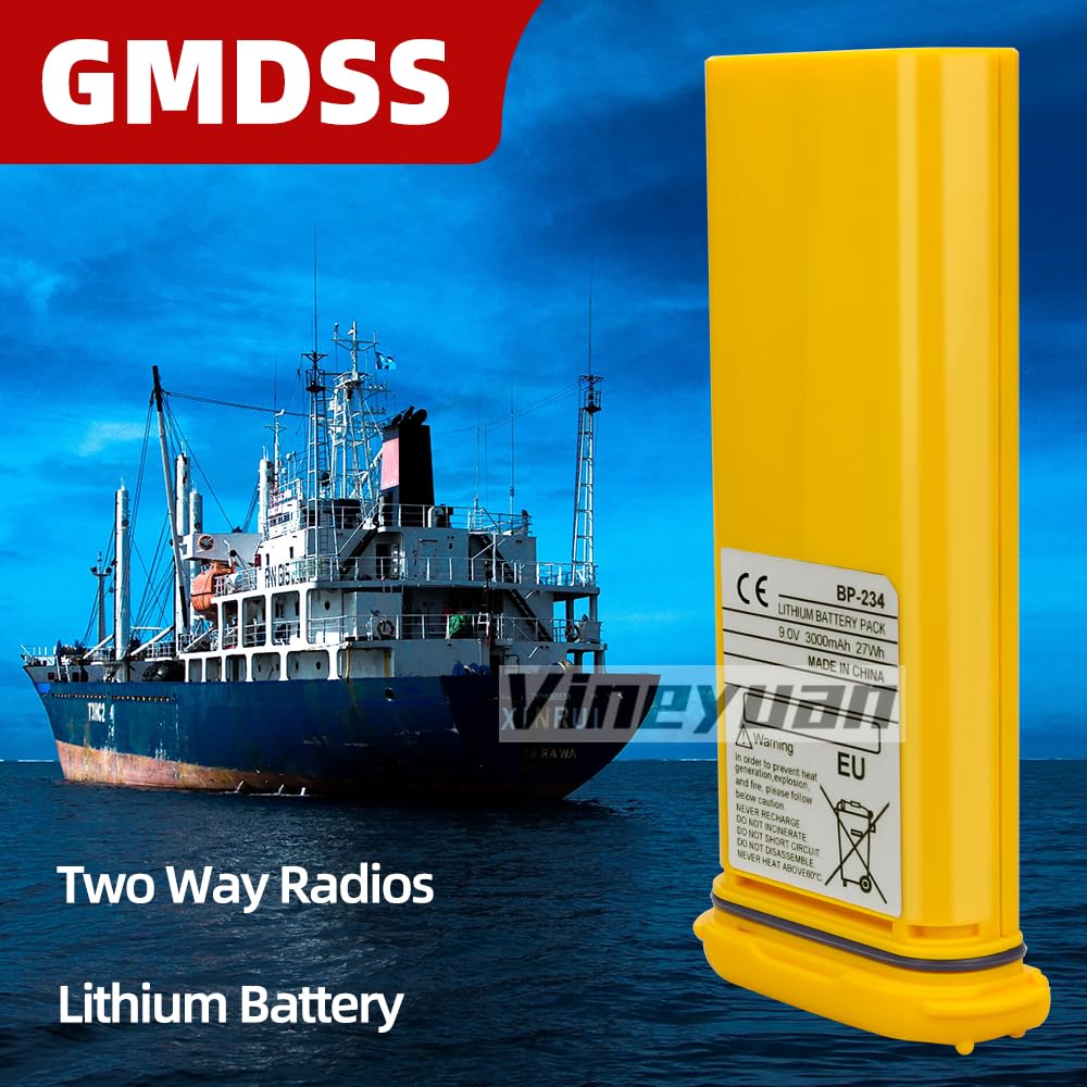 Batteria al litio di ricambio ICOM BP-234 da 9,0 V 3000 mAh per radio Icom IC-GM1600, IC-GM1600E, IC-GM1600K, GM1600DU71 Batteria di riserva usa e getta per radio GMDSS