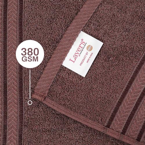 Image of Layers 100% Cotton Bath Towel | True Care Collection | 380 GSM Super Absorbent | Soft & Quick Dry | Shrink & Pill Resistant | Brown Solid Minimalist | 1 Piece for Men & Women | 60 x 120 cm