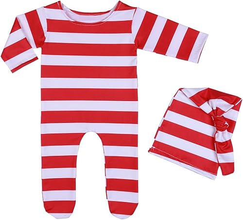 Vista 129 de Ropa de Navidad para recién nacido, accesorios para sesión de fotos, ropa de ganchillo, pantalones de sombrero rojo de Papá Noel, accesorios