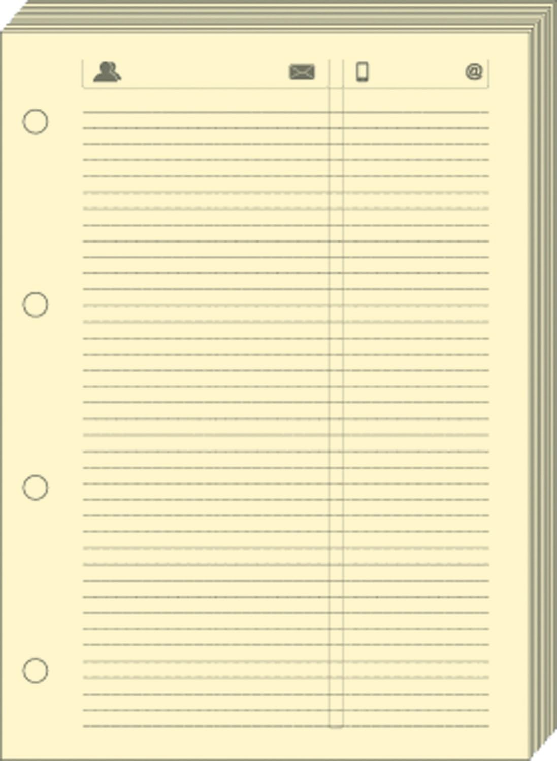 Quo Vadis Refill Accessories Organiser Sheets Telephone Timer 17 Ivory 10 x 17 cm