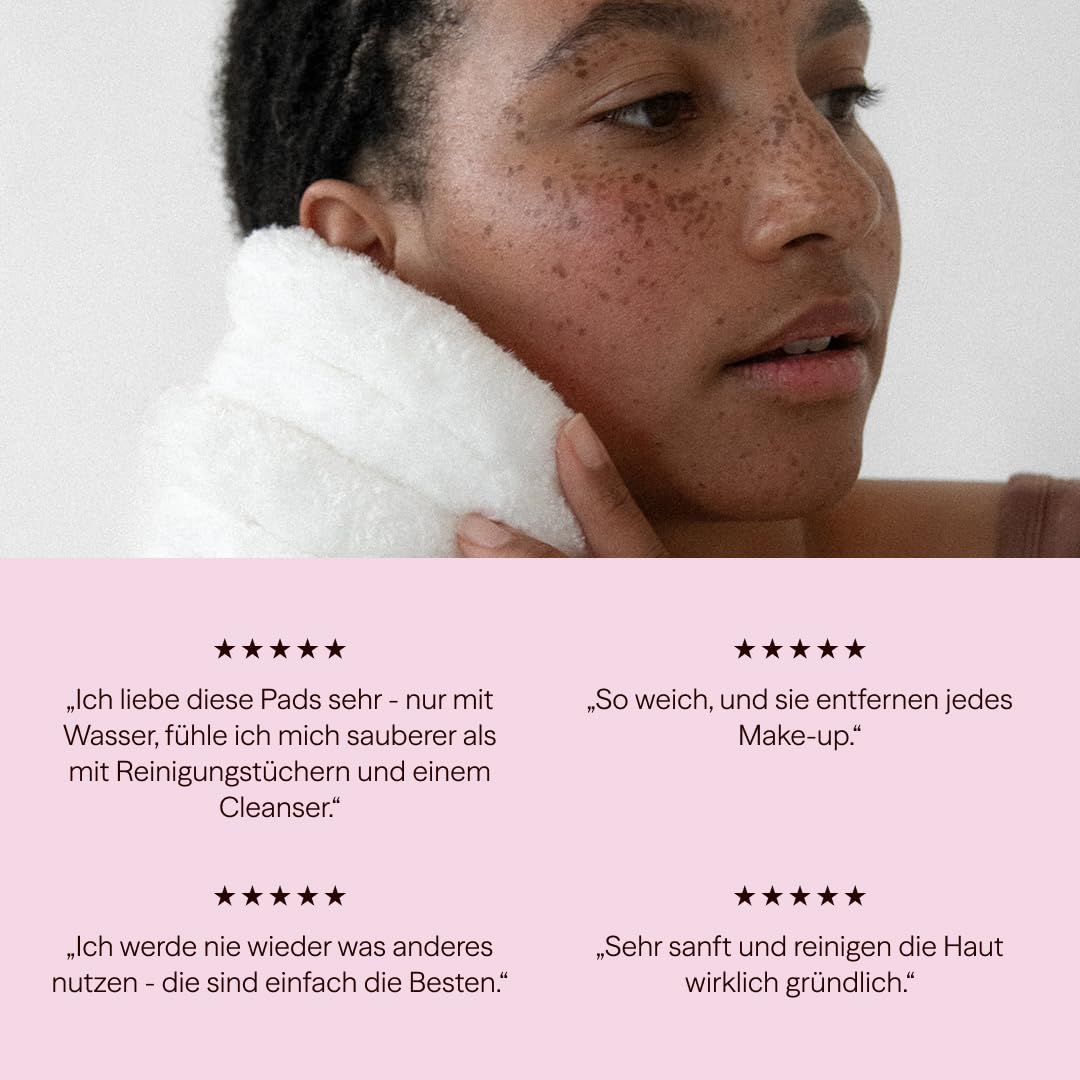 Waschies Dischetti struccanti riutilizzabili e detergenti per il viso, confezione da 6 pezzi, motivo floreale, lavabili, morbidi e ipoallergenici, detergenti delicati per tutti i tipi di pelle
