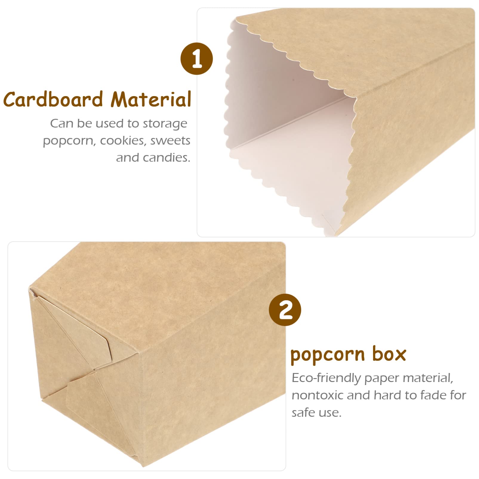 ULTECHNOVO 100piezas Caja De Palomitas De Papel Para Eventos Embalaje Snacks Decoración Para Fiestas De Cumpleaños y Bodas Material Cartón Resistente Estilo Cine