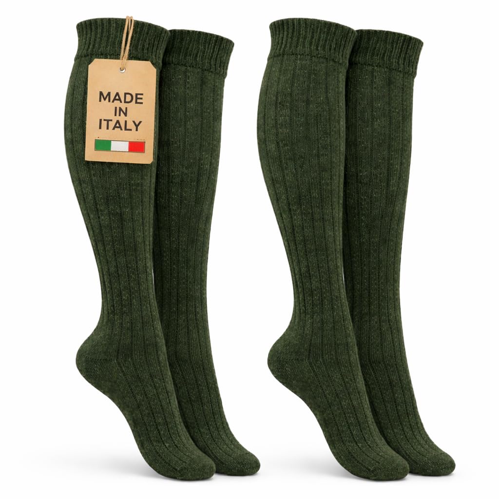 Mountrex Men's Grün Mountrex® Alpaca Socks, Wool Socks For And Wo, Winter Socks, Warm House Socks, Thermal Socks, Green (Knee Stockings), 47/50 Cm