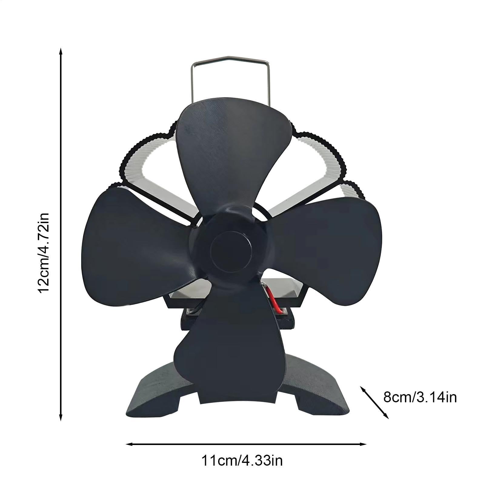 Wood Burner Fan, Fireplace Fan, Non Electric Igniter, Circulating Warm Air, Quiet Stove Blower, Suitable for Living Room and Bedrooms Use, 4.33x3.15x4.72 Inches
