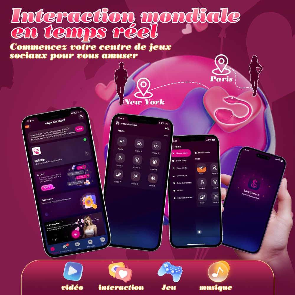 Vibratoreper Donna Professionale Wireless piccolo Ovetto Vibrante Donna Telecomando a Distanza APP Sex Toys, Vibrator Per Coppia 10 Modalità Vibratore Silenzioso, sexytoysys donna coppia Sex Toy