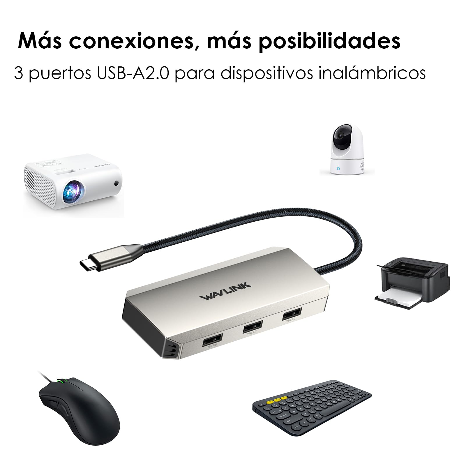 WAVLINK Triple 4K Docking Station con Dual HDMI, DP, 100W PD IN, 3 USB-A2.0 para Dispositivos inalámbricos, Compatible con DELL/HP/Lenovo etc, sólo para Ordenadores con Windows Systerm