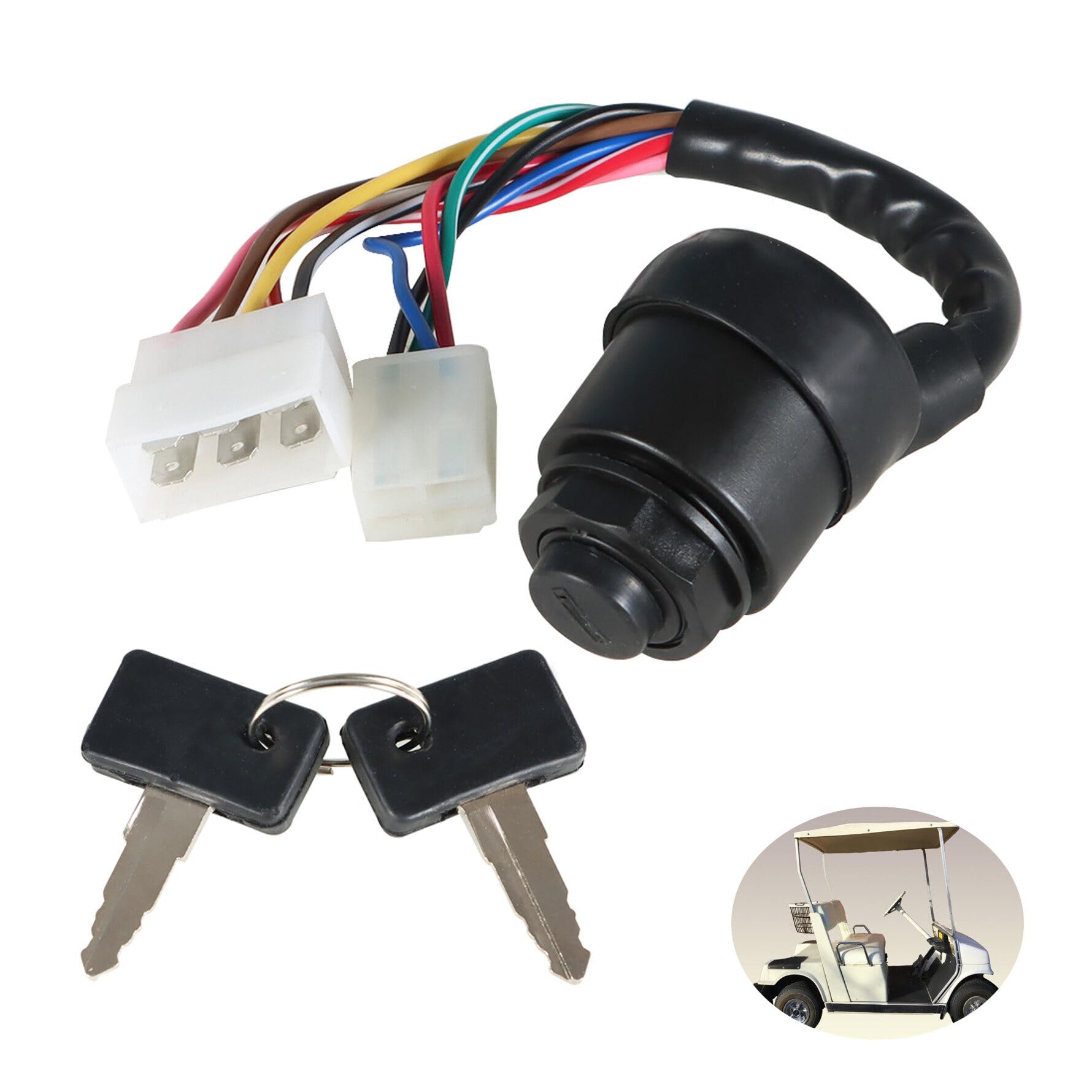 munirater Ignition Switch with Keys Replacement for Gas 2 Cycle Golf Cart G1 1979-1989 J17-82508 - 20