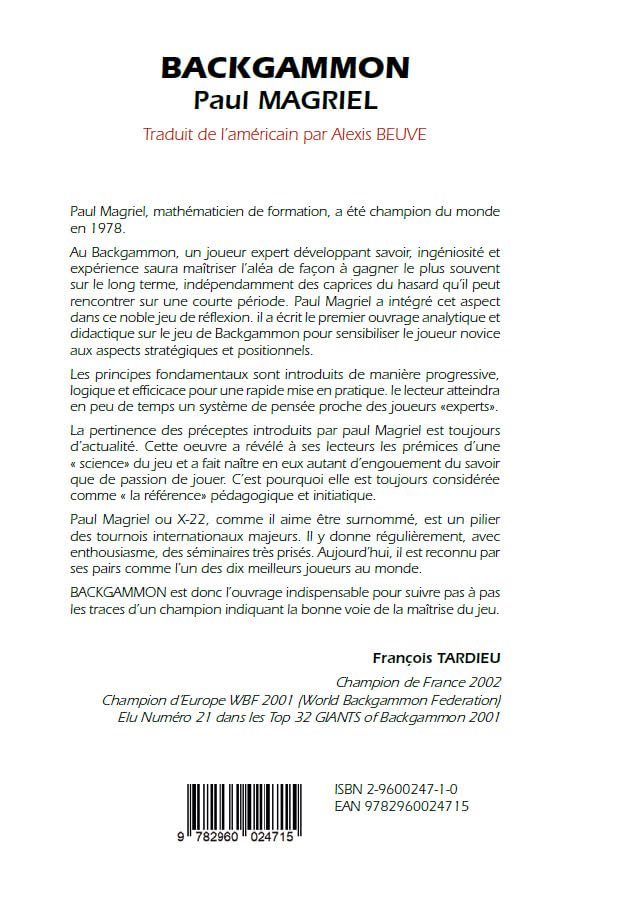 Backgammon: Tome 1, Initiation et perfectionnement