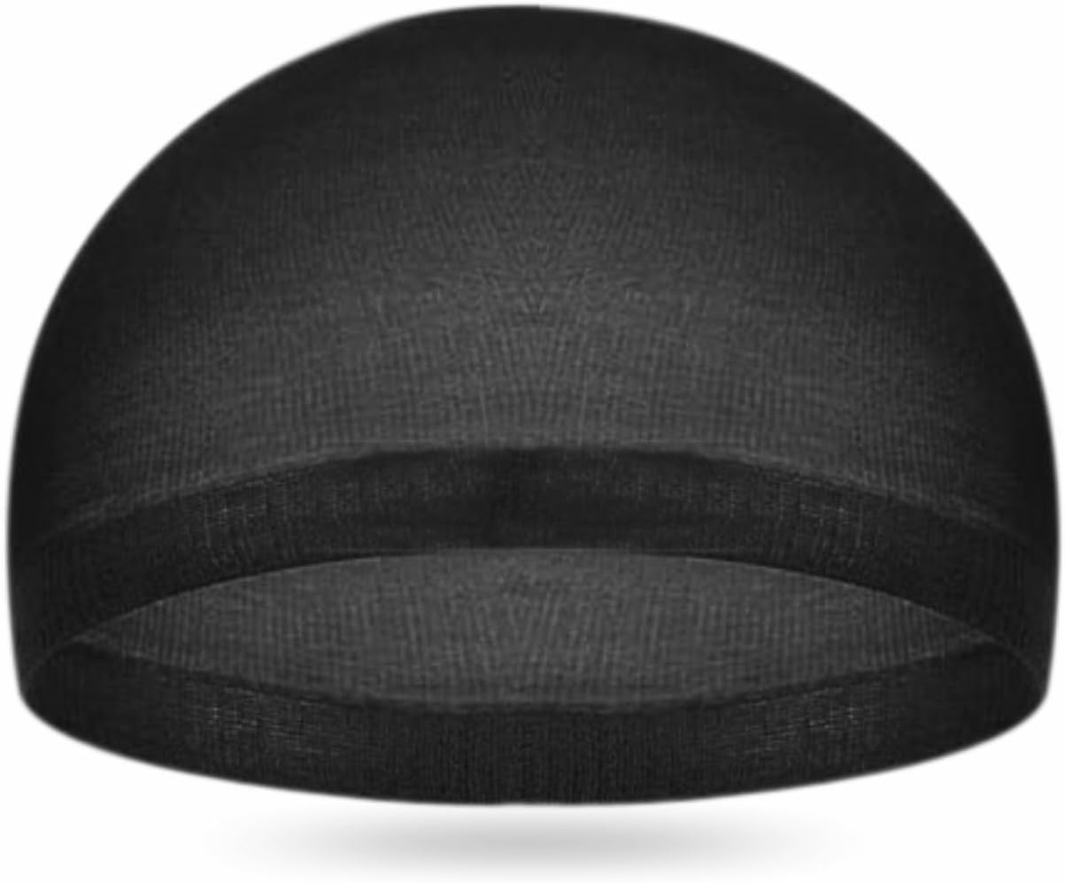 Wig Cap Ultra Thin Stocking Cap with Wide Elastic Band Stretchable Breathable Sweat Absorbent Comfort Fit Wig Caps for Professional & at Home Wig Installers Hair Styling Accessory Black Colour (1pc)