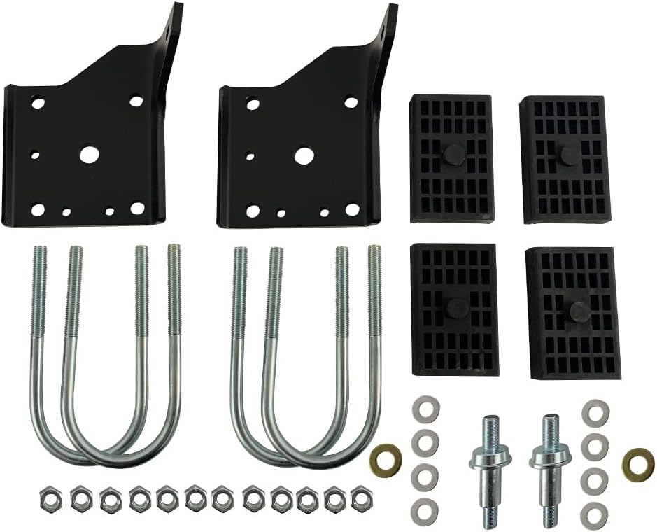 BST BSSP 12Pcs Multi Leaf Spring Shock Plate Kit w/Studs For 1968-1972 Chevry Nova Camaro Firebird w/Studs Multileaf Springs Lower Bracket Plates