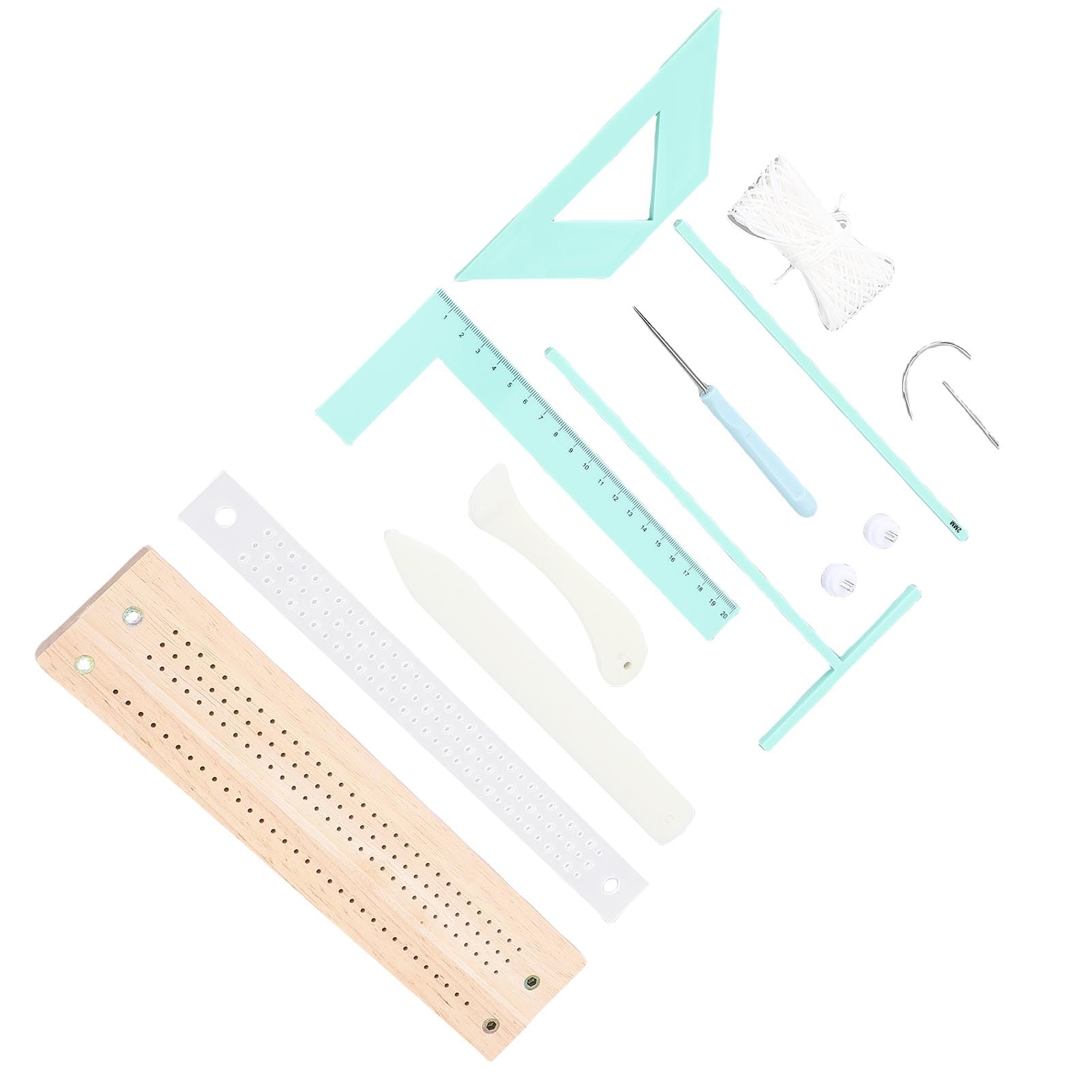 Sorandy Kit de Encuadernación de Libros, Herramientas de Encuadernación de Libros Establecidas con Base de Madera, Barra de Prensa Transparente, Reglas de Posicionamiento y Componentes de Estampado,