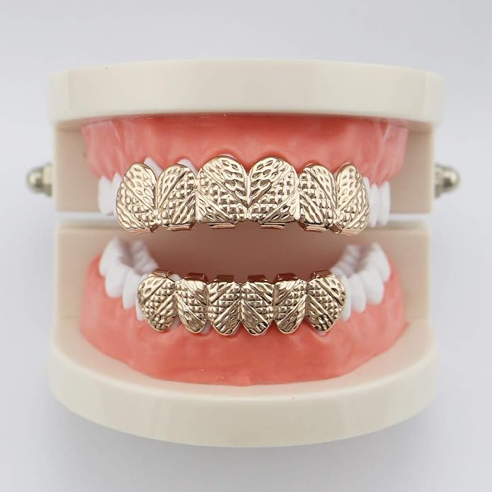 Grillz para dientes chapado en oro 18K Hip Hop unisex miniatura 4