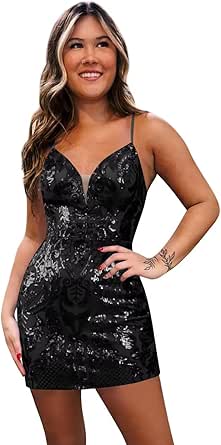 Sparkly Sequin Sheath Short Cocktail Dress Homecoming Dress Y9477