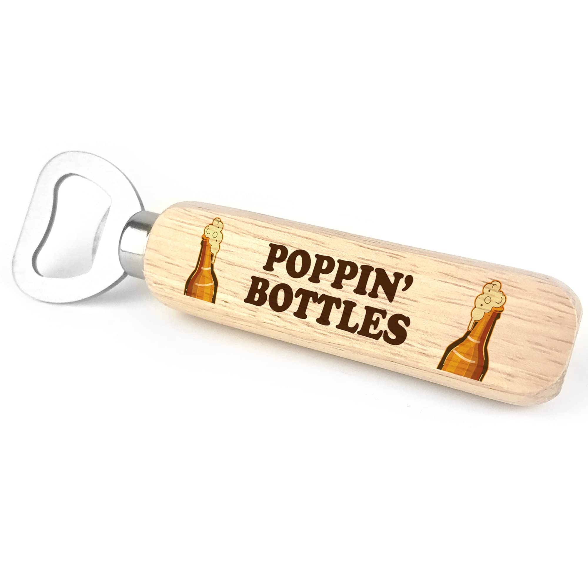 Funny Gift for Men Wooden Bottle Opener Alcohol Beer Gift for Dad Uncle Son