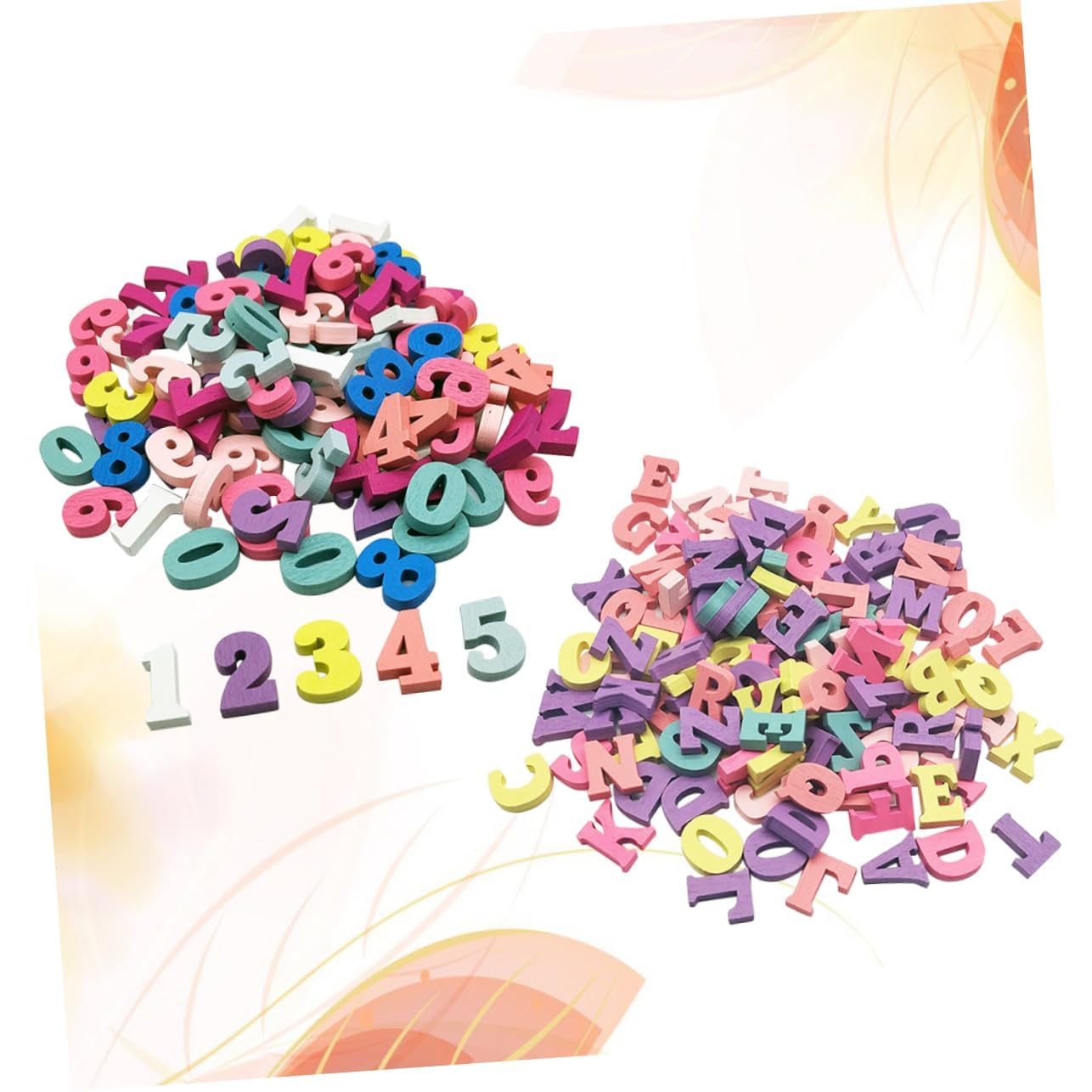 Totority DIY Wood Letters Numbers Set 100pcs Letters 100pcs Numbers Perfect for Craft Scrapbook Wedding Decor