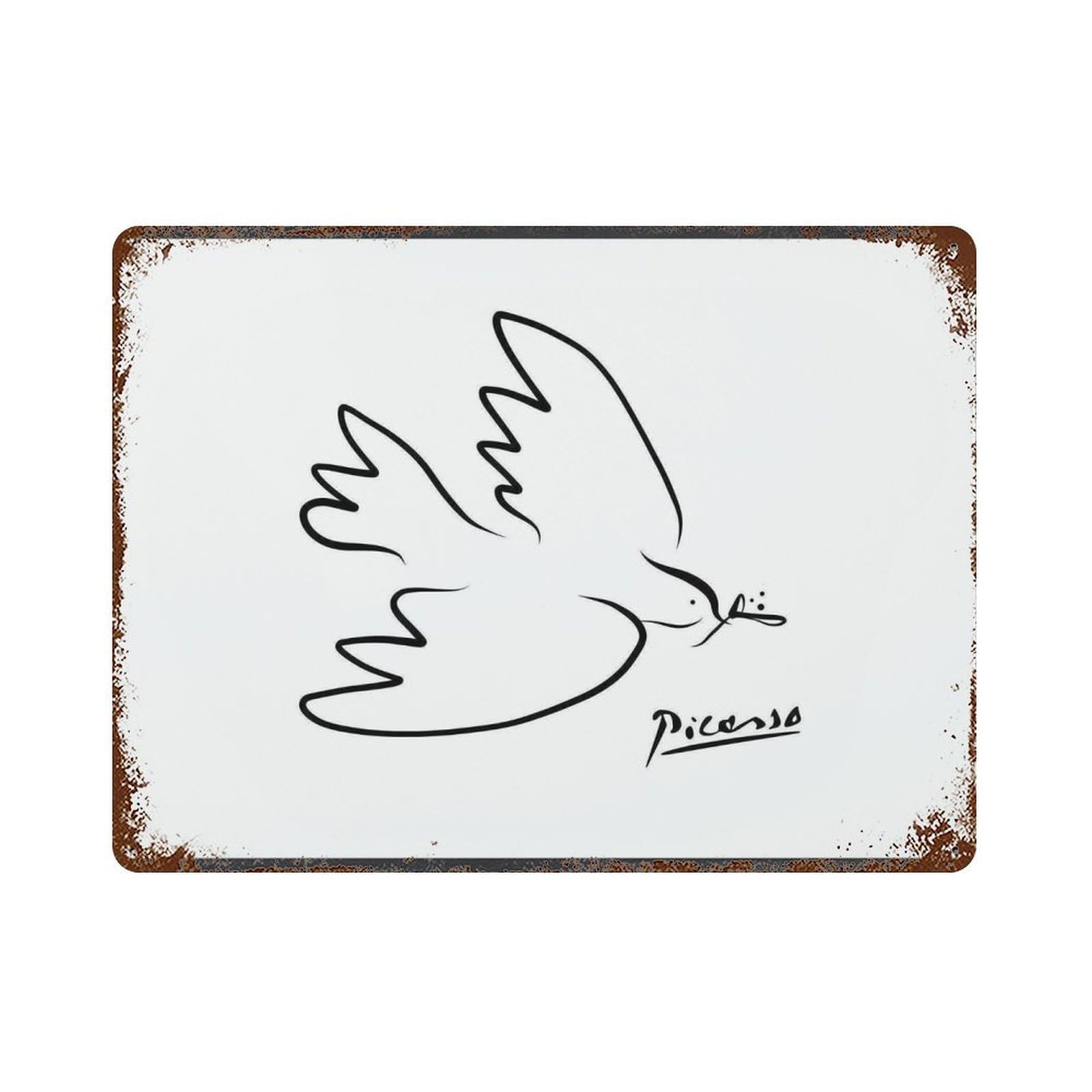 xiaoxiaoshen Dove of Peace by Pablo Picasso Wall Decor Art Metal Tin Poster Modern Home Decor Art Home Bar Shop Decorations Vintage Sign 30x40cm