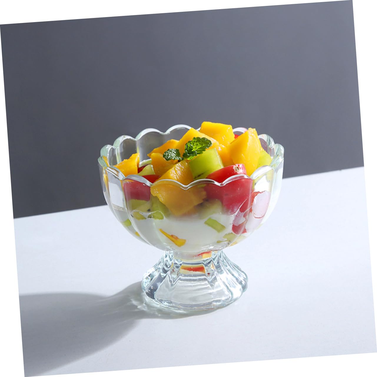 Cabilock Coppe Gelato Vetro 150ml, 6 Pezzi, Tazza Dessert a Tulipano | Atmosfera Estiva, Bicchieri da Dessert Trasparenti, Facili da Pulire e Salvaspazio per Piccole Cucine