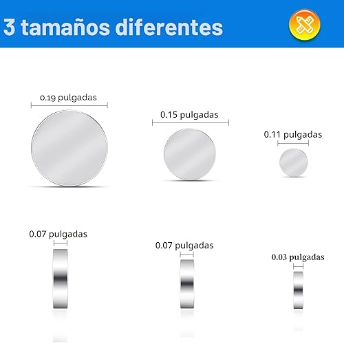 Miniatura 3 de TRYMAG Pequeños 400 imanes pequeños de tierras raras de 3 tamaños diferentes para manualidades, pequeños imanes redondos para nevera, bricolaje