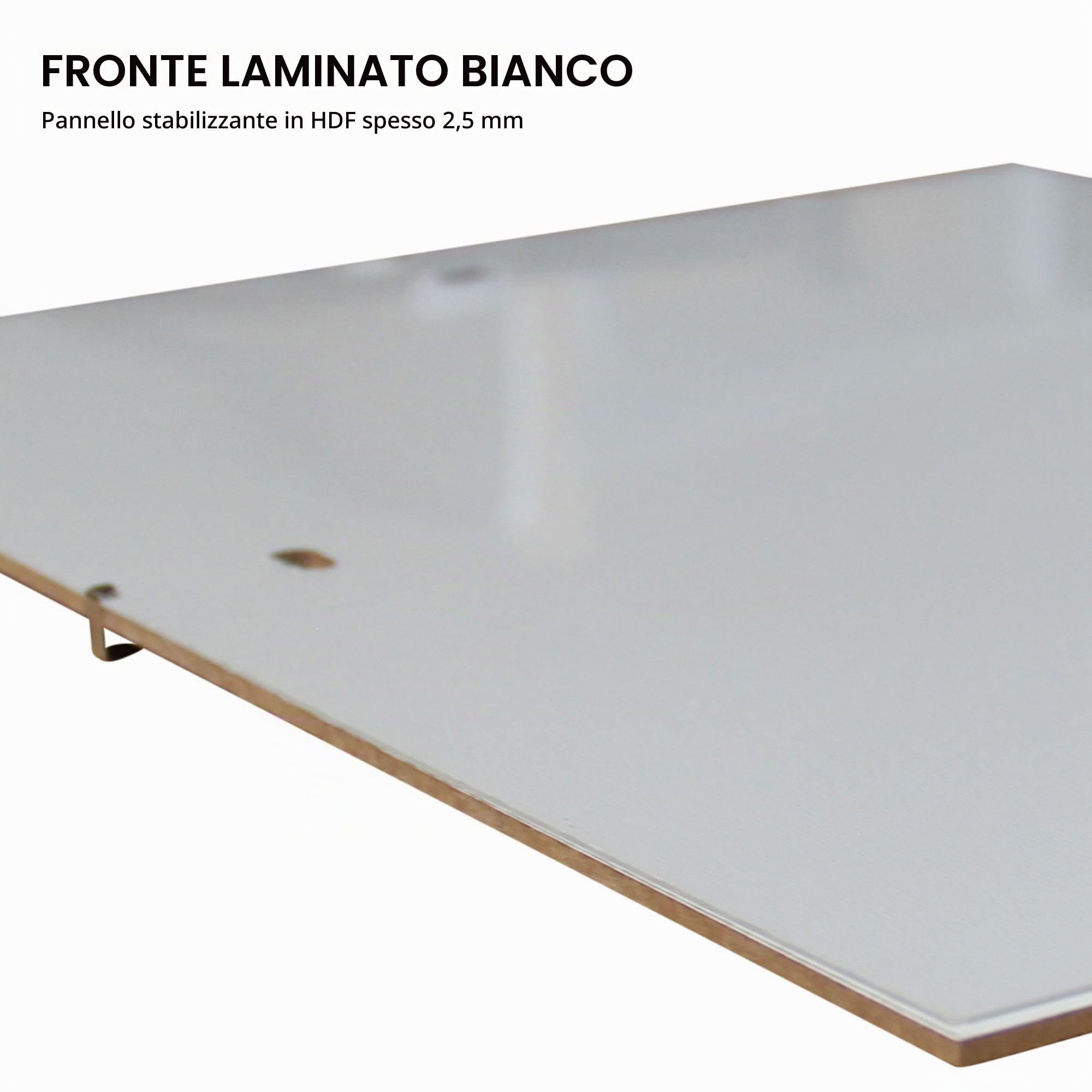Clamaro 'N°1' Cornice Clip senza cornice 70x140 cm | Elegante portafoto moderno con pannello posteriore in MDF laminato bianco e vetro acrilico – Ideale per presentazioni in stile galleria