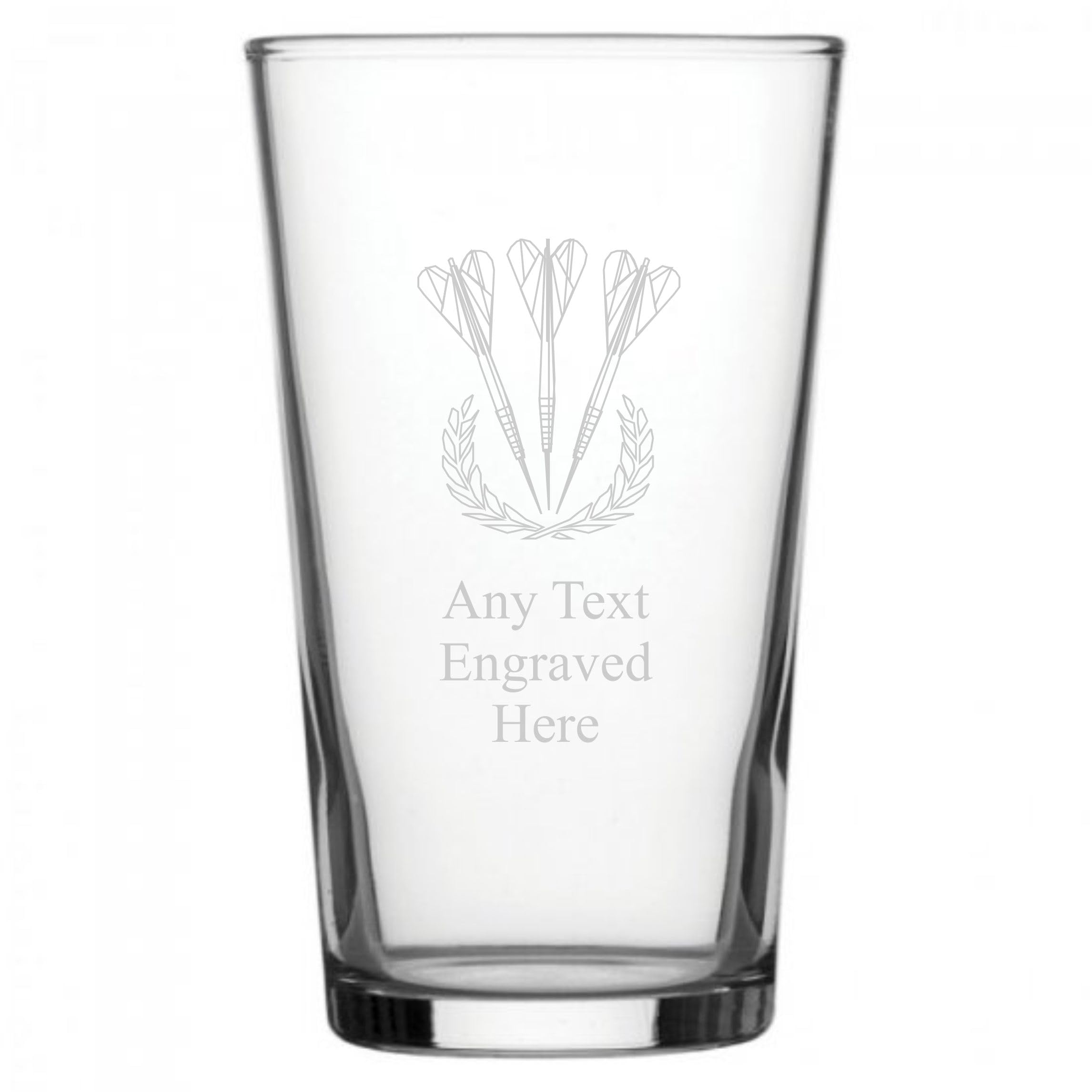 Pint Glass [Custom] Engraved Personalised Darts PG1 in Silk Lined Gift Box