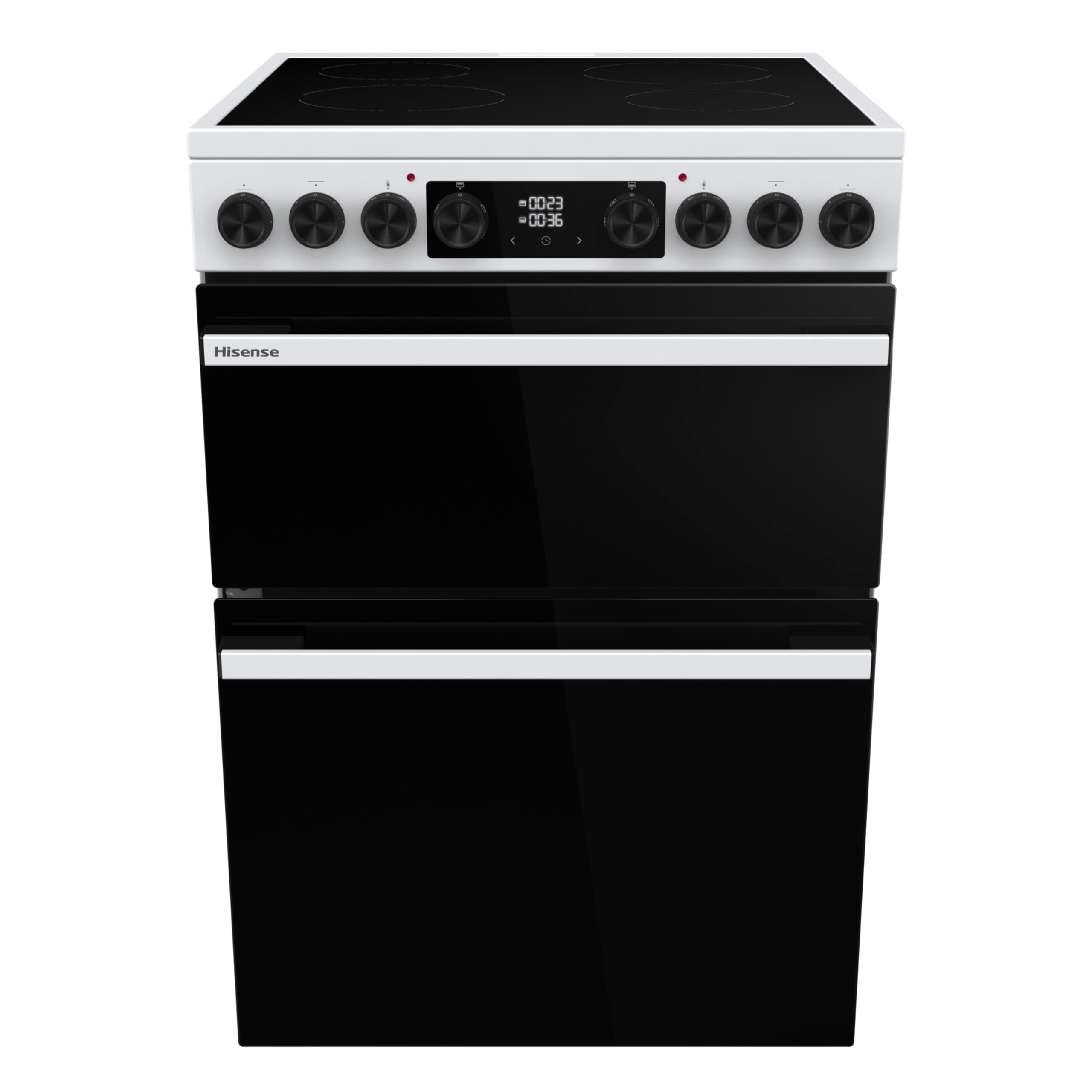Hisense HDCEC6C20W Ceramic Electric Cooker - Double Oven - 4 Zone Hob - White HDCEC6C20W