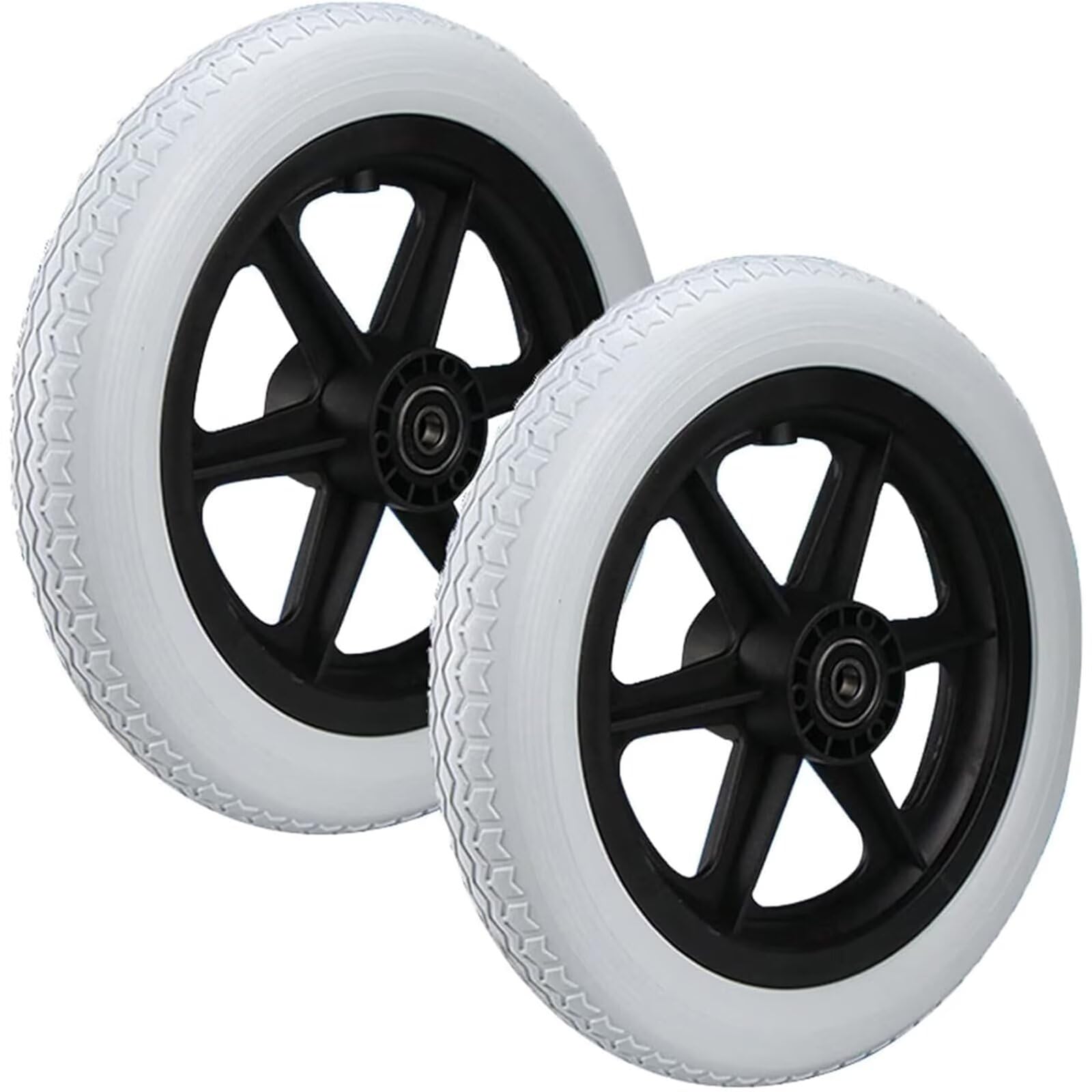 JosuE Rueda Trasera Accesorios Rueda Antideslizante Y Resistente Al Desgaste para Sillas De Ruedas Andadores Ruedas Reemplazo 12 Pulgadas (30 Cm) 2 Piezas Gris