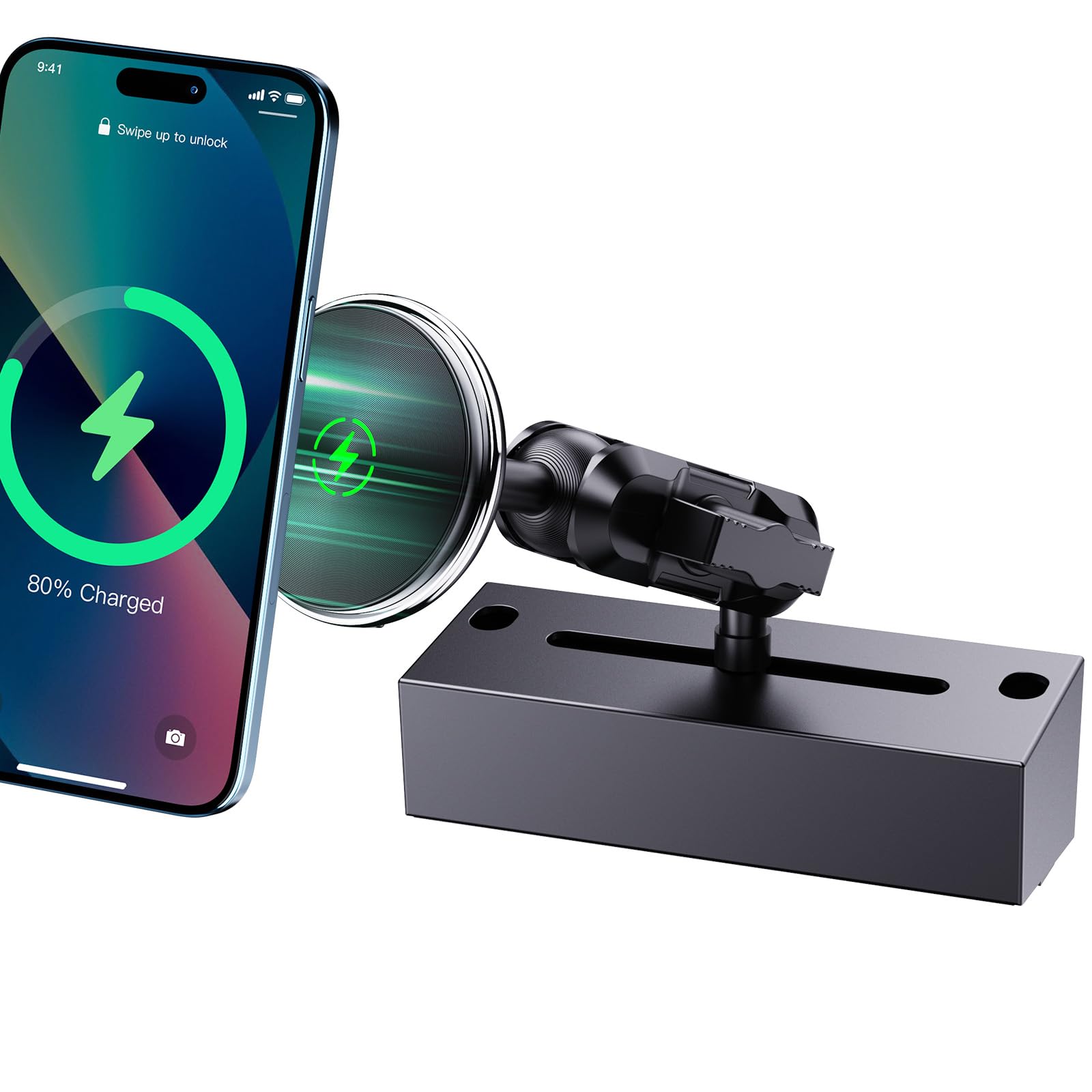 Upgraded Wireless Charger with Phone Mount for 2019+ Ram Truck, Dash Magnetic Mount Cell Phone Holder Compatible with 2019+ Dodge RAM 1500/2500/3500 &