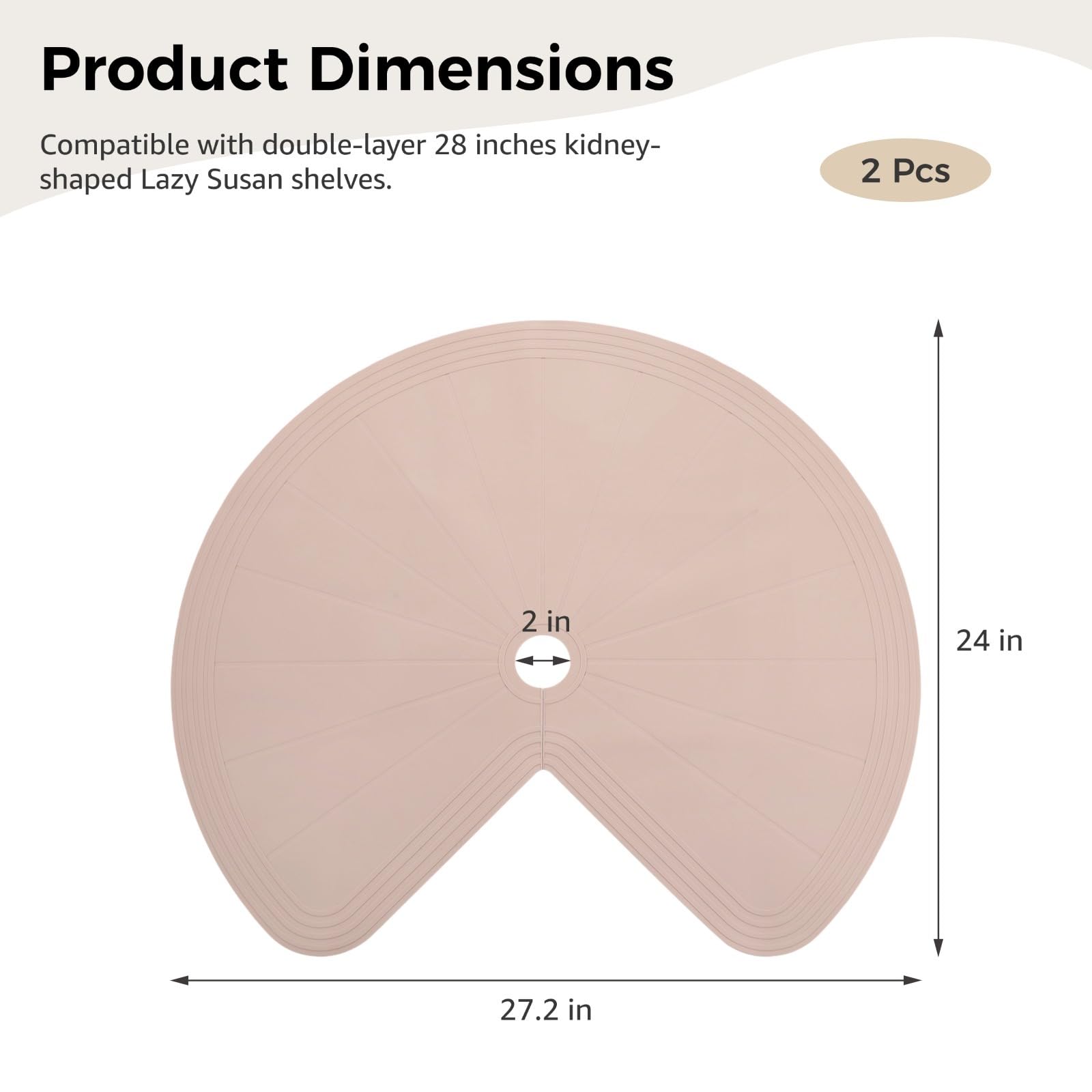 Lazy Susan - Juego de 2 alfombrillas de silicona antideslizantes para organizar tartas de dos niveles con corte de pie perezoso Susan, esteras de protección contra el calor para frigoríficos