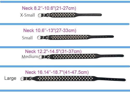 Miniatura 3 de Collar de perro con púas de piel sintética de poliuretano, remache de hongo, espiga con tachuelas, gato, XS, pequeño, mediano y grande, perros de