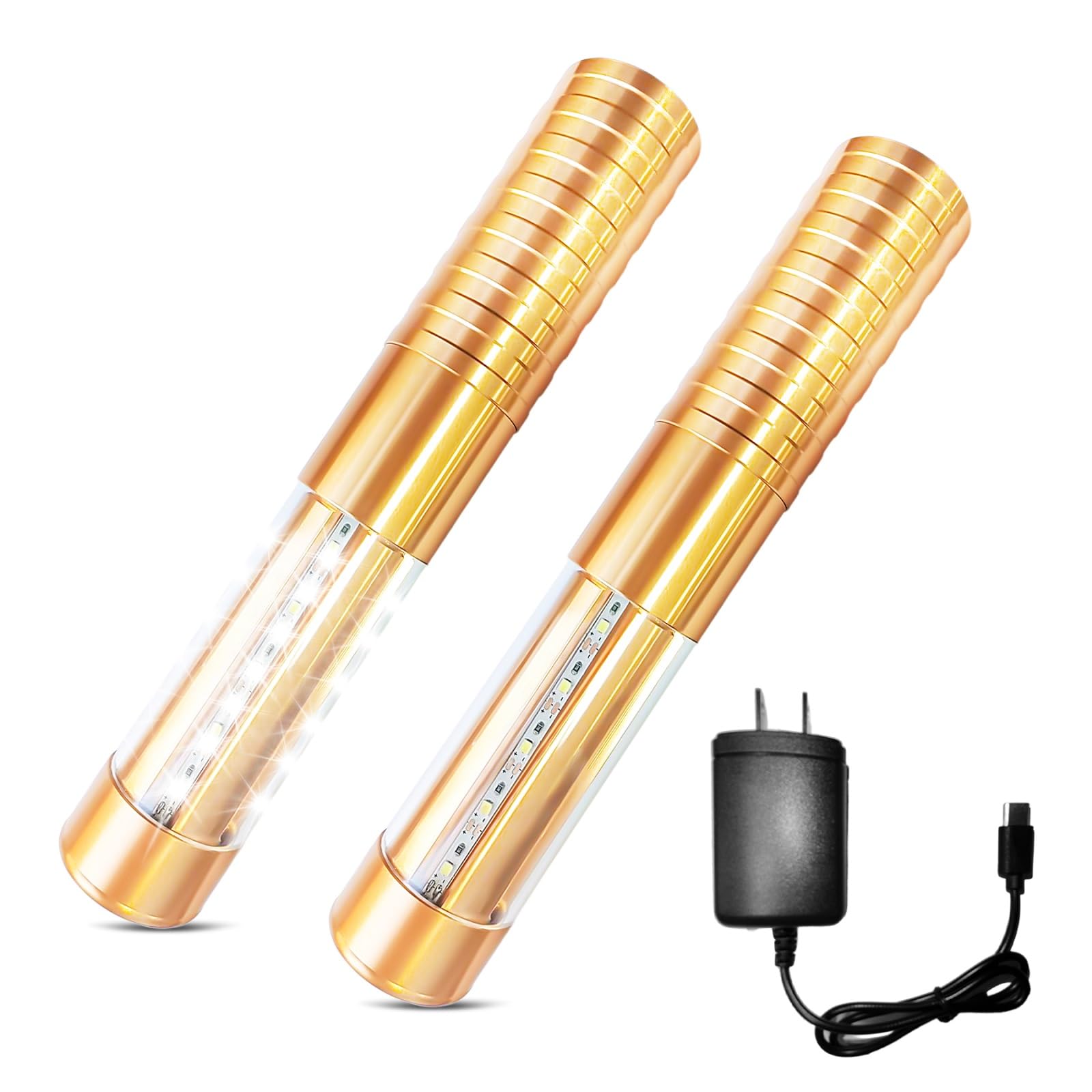 Bottle Service Lights Bottle Sparklers Rechargeable Bottle Girl Lights 2 Pieces Bottle Service for Bar Nightclub Concert Birthday Wedding Party Outdoors Strobe Baton