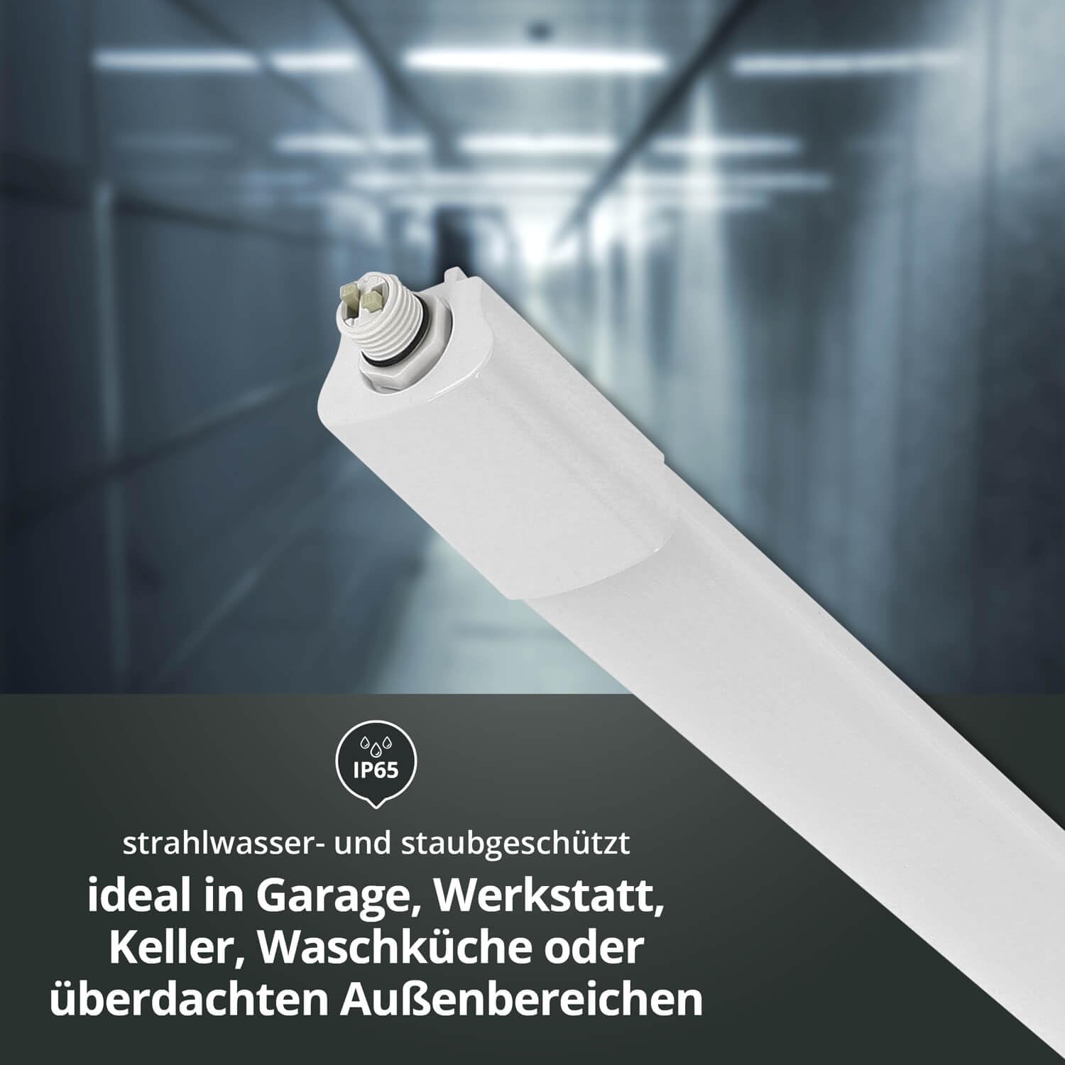 LED Universum 12er-Set Feuchtraumleuchten 60cm 18W 2160lm neutralweiß 4000K - IP65 - verknüpfbar - Kellerleuchte Nassraumleuchte Feuchtraum-Wannenleuchte mit Steck-Klemmen L670xB46xH34mm