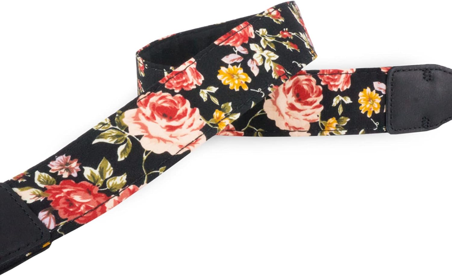 Wolven Pattern Cotton Camera Neck Shoulder Strap Belt Compatible with DSLR/SLR/Men/Women etc, Black Rose