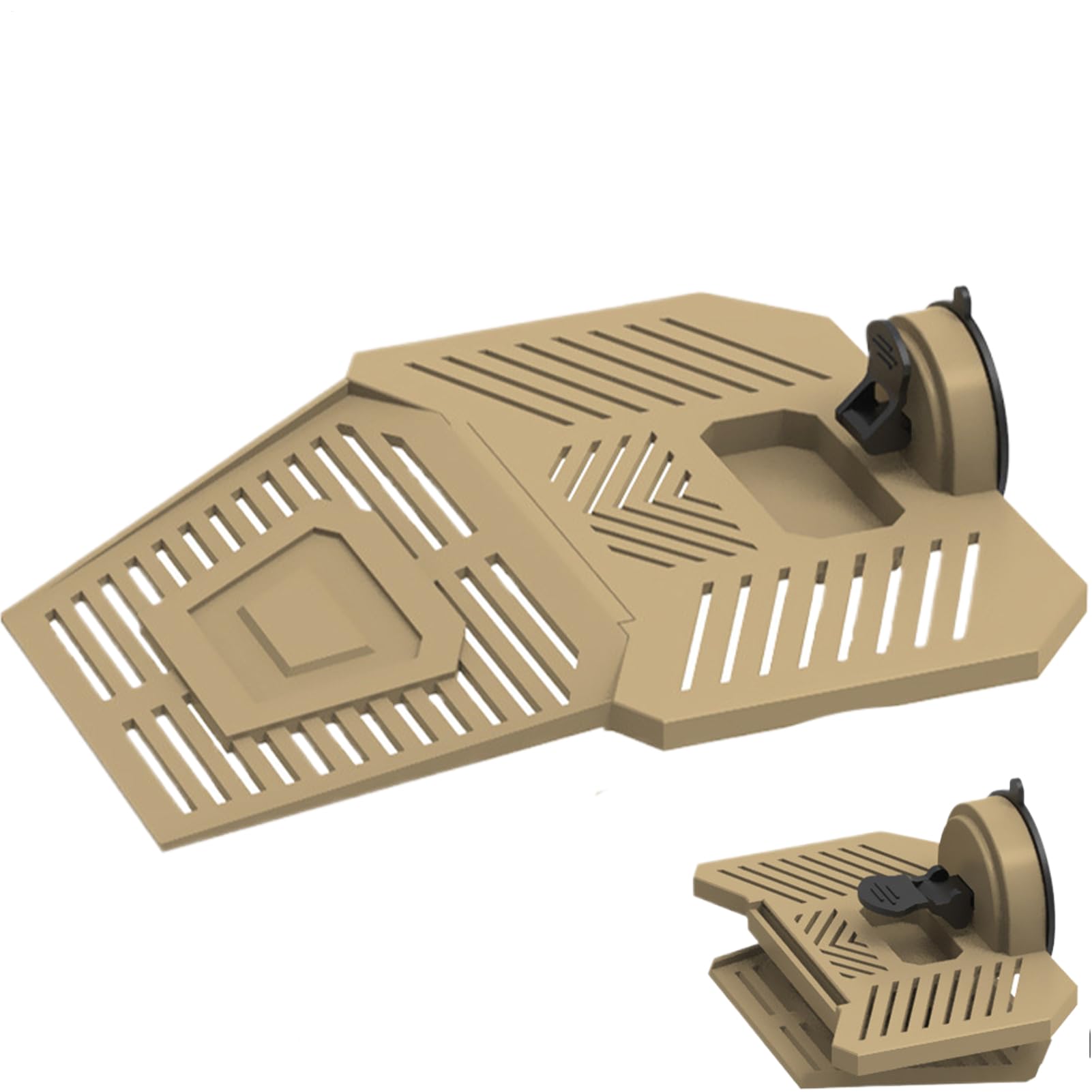 Rampa Para Escalar Tortugas: Muelle Estable Para Tomar El Sol, Muelle Para Reptiles De Alta Tracción, Soporte De Succión Industrial, Bandeja Para Refrigerios Integrada, Accesorio Para Hábitat Acuático
